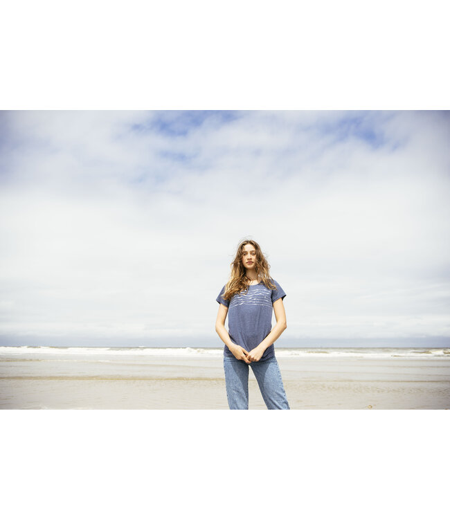 Denimcel Melange Bottle Stream T-shirt - Indigo