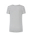 Relinen Stripe Scoop T-shirt - Navy / White