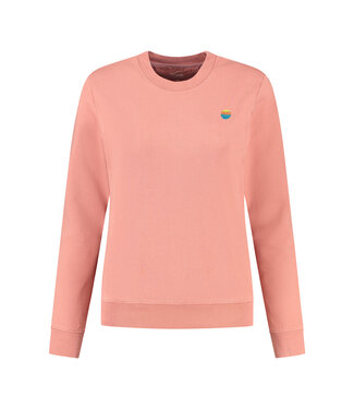 Blue Fleece Sunset Sweater - Salmon