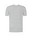 Relinen Stripe V-neck T-shirt - Navy/White
