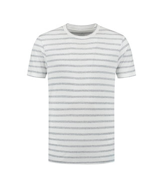 Refibra Stripe T-shirt - White/Light Blue