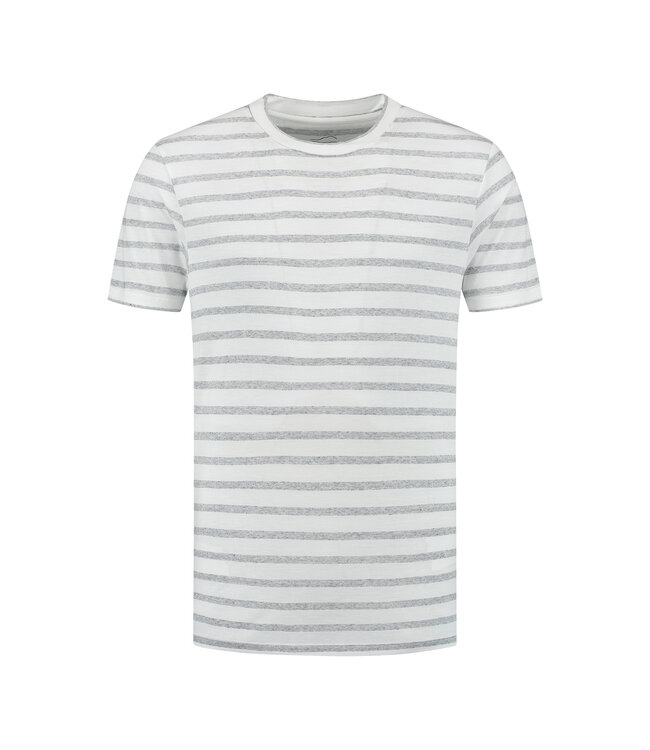 Refibra Stripe T-shirt - White/Light Blue