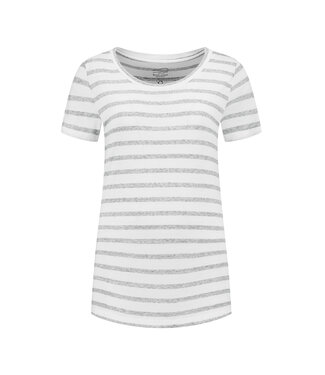 Refibra Stripe T-shirt - White/Light Blue