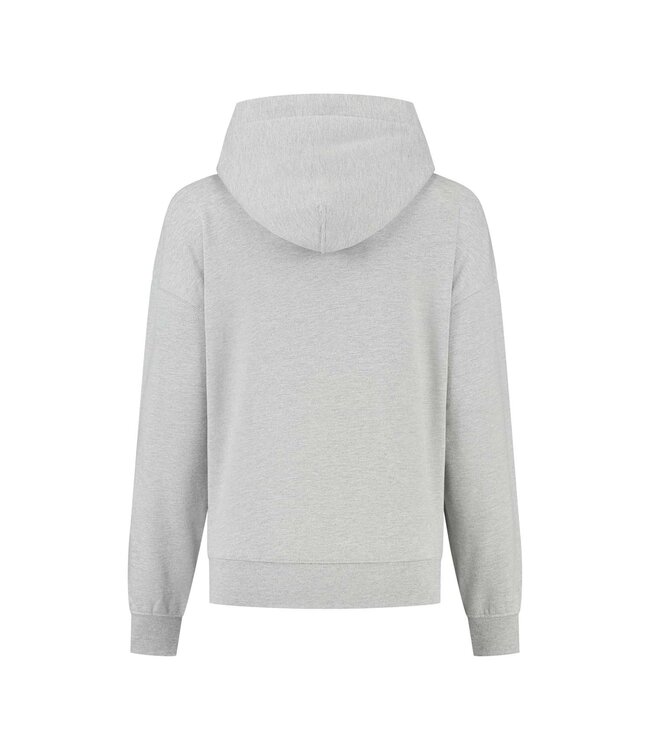 Blue Fleece Hoody - Grey Melange
