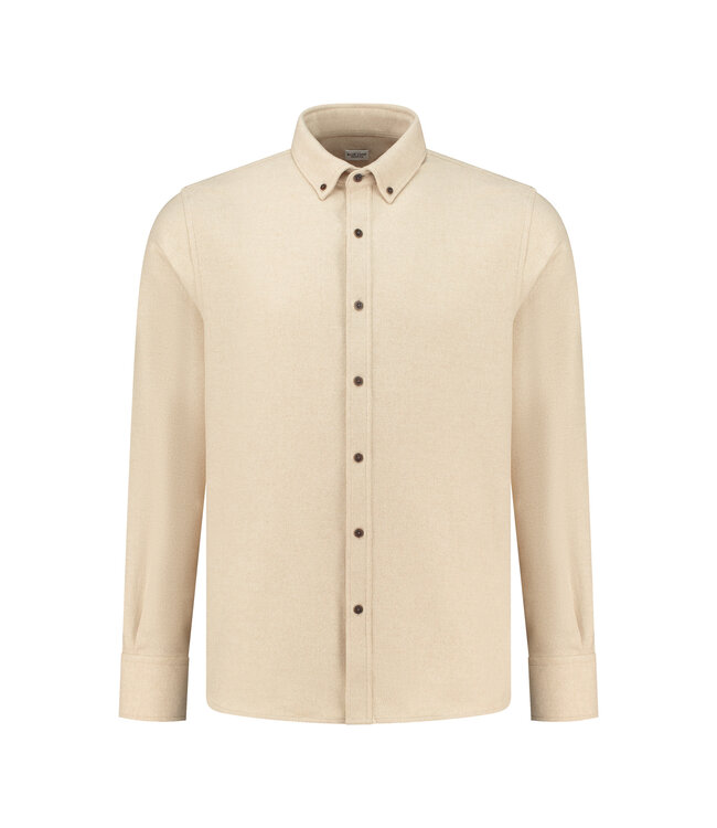 Flannel Melton Shirt - Beige