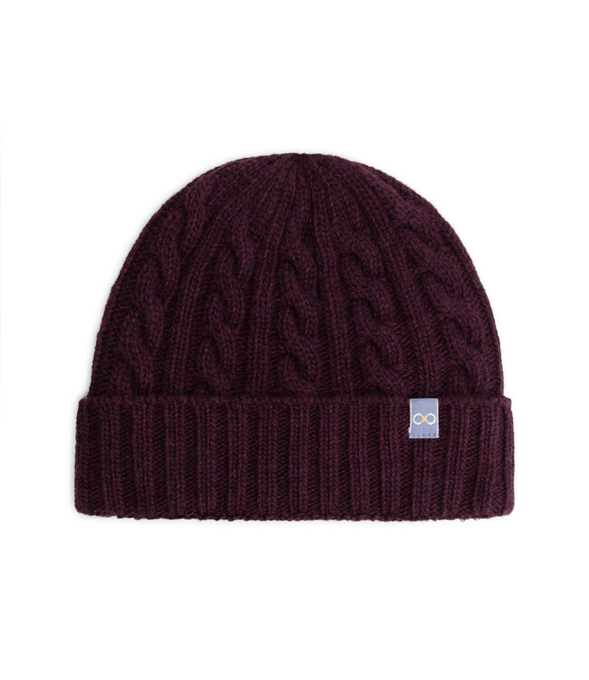 Cable Beanie - Wine