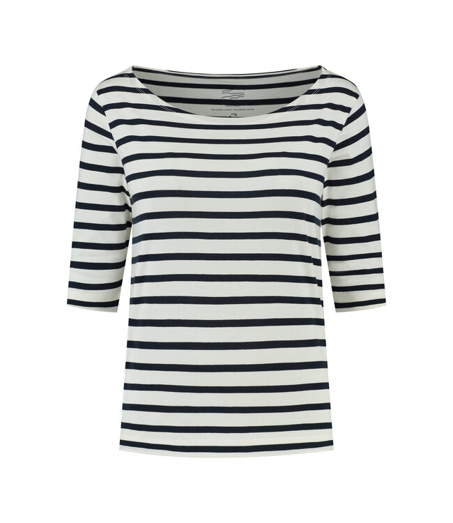 Refibra Stripe 3/4 Longsleeve - wit/blauw