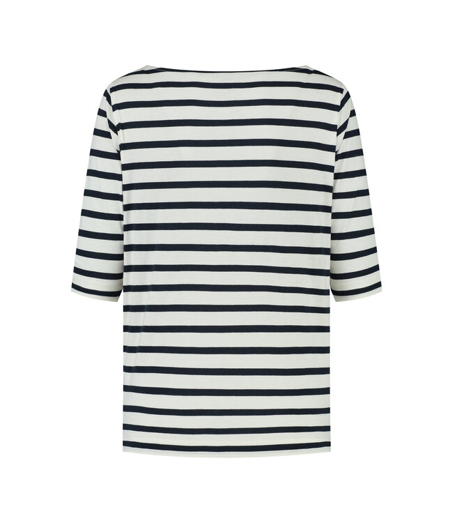 Refibra Stripe 3/4 Longsleeve - wit/blauw