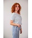 Refibra V-hals shirt - streep