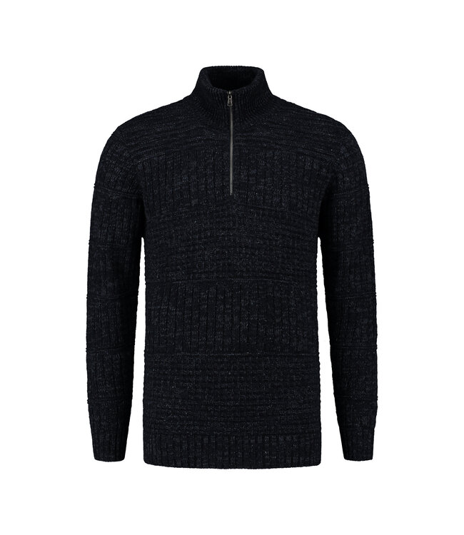 Heren Harlingen Schipperstrui - Navy Melange