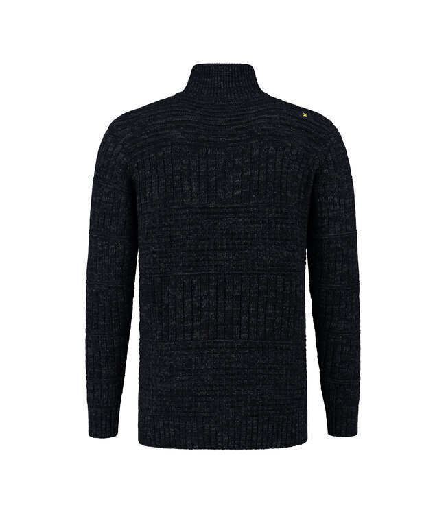 Heren Harlingen Schipperstrui - Navy Melange