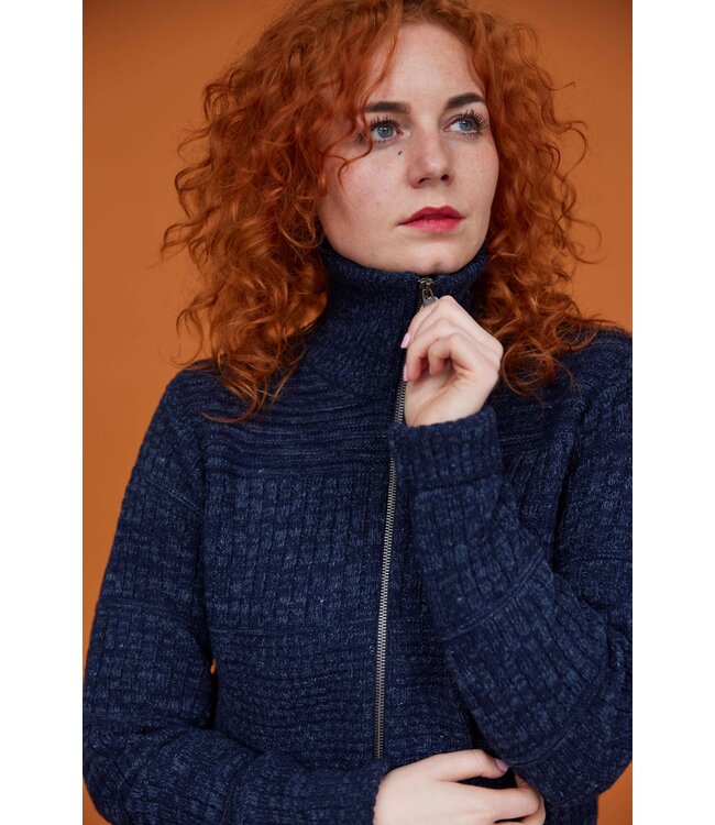 Dames Harlingen Schippersvest - Navy Melange