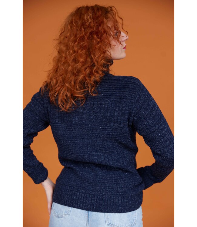 Dames Harlingen Schippersvest - Navy Melange