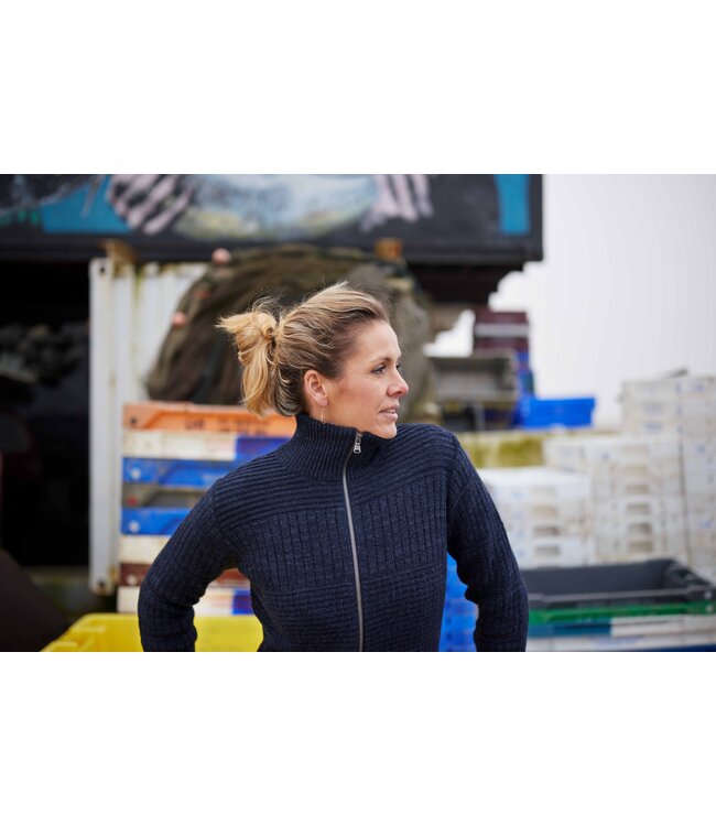 Dames Harlingen Schippersvest - Navy Melange