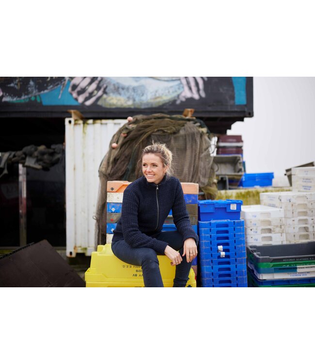 Dames Harlingen Schippersvest - Navy Melange