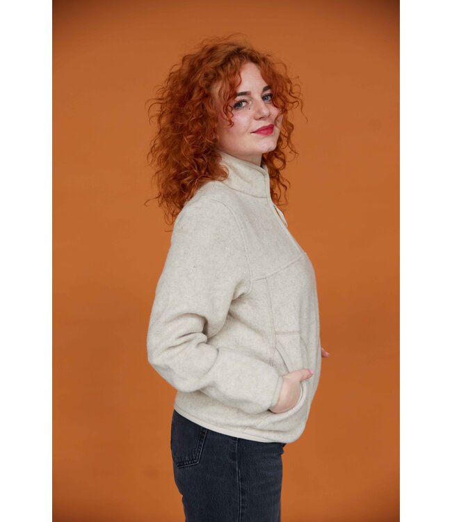 Mackinaw Half Zip Sweater - Beige