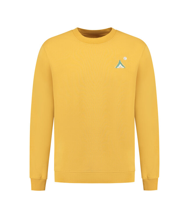 Blue Fleece Tent Sweater - Camel