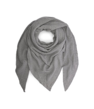 Waffle Triangular Scarf - Grey Melange