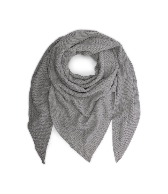 Waffle Triangular Scarf - Grey Melange