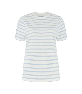 SaXcell Stripe Tshirt - White / Blue Melange