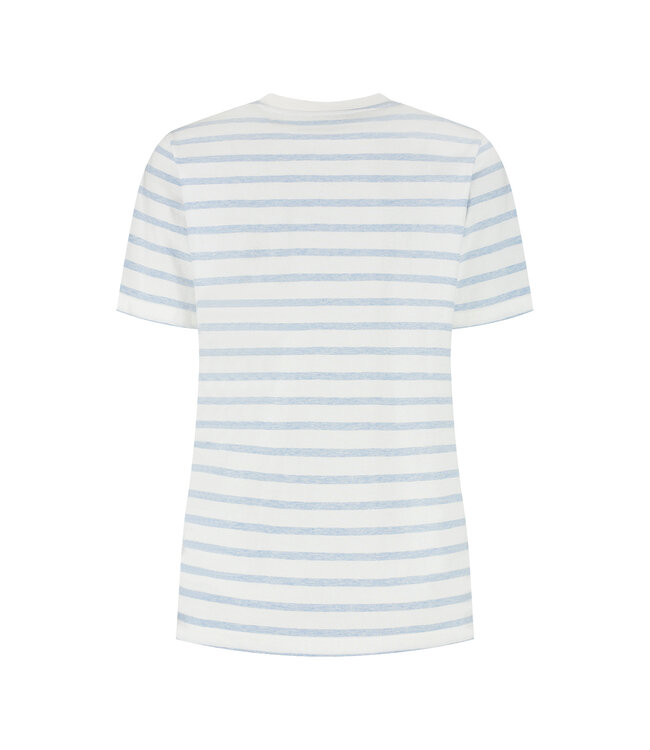 SaXcell Stripe Tshirt - White / Blue Melange