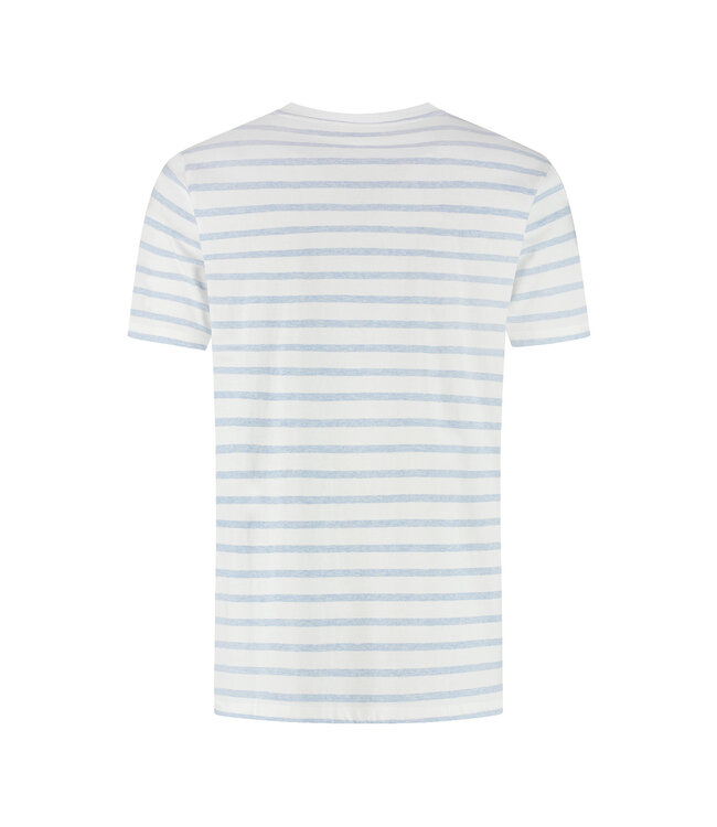 SaXcell Stripe Tshirt - White / Blue Melange