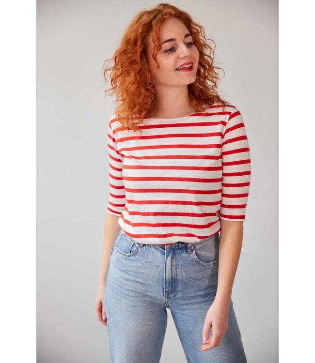 SaXcell Stripe Longsleeve - White / Red