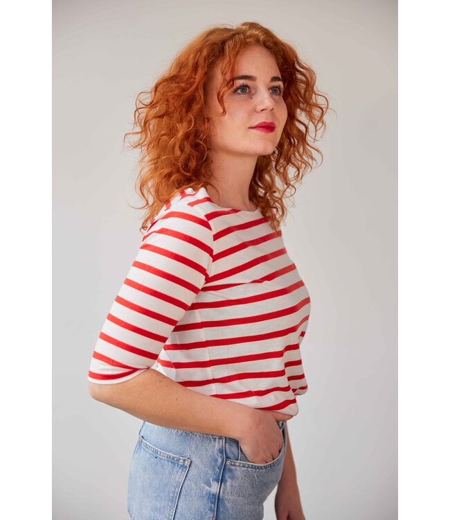 SaXcell Stripe Longsleeve - White / Red