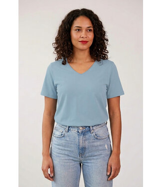 Refibra Loose Fit V-Neck - Blue Shadow
