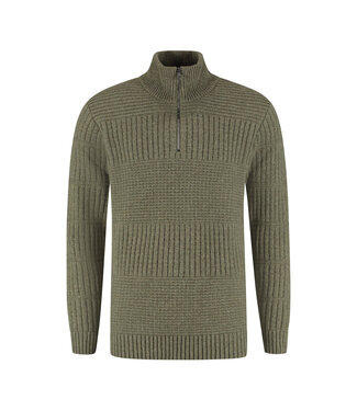 Harlingen Half Zip Sweater - Kaki