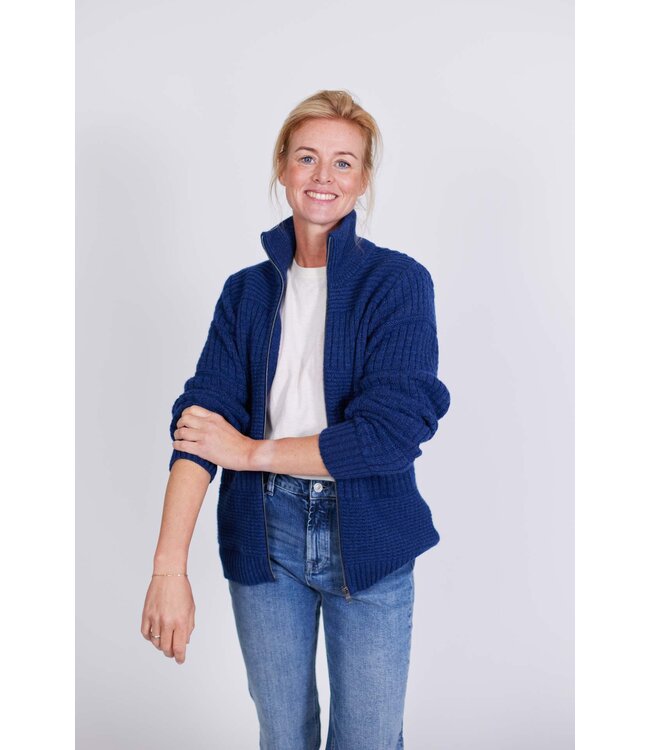 Harlingen Full Zip Sweater - Navy