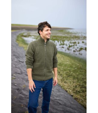 Harlingen Full Zip Sweater - Kaki