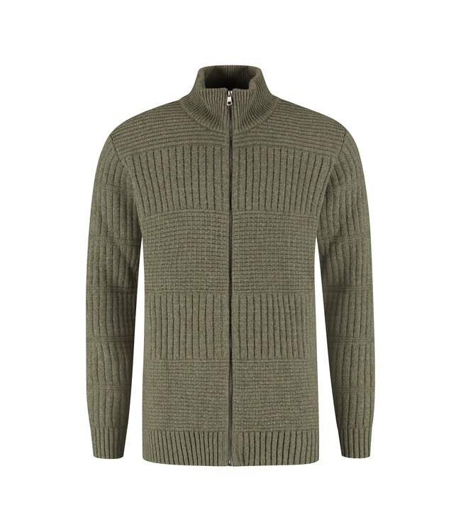 Harlingen Full Zip Sweater - Kaki