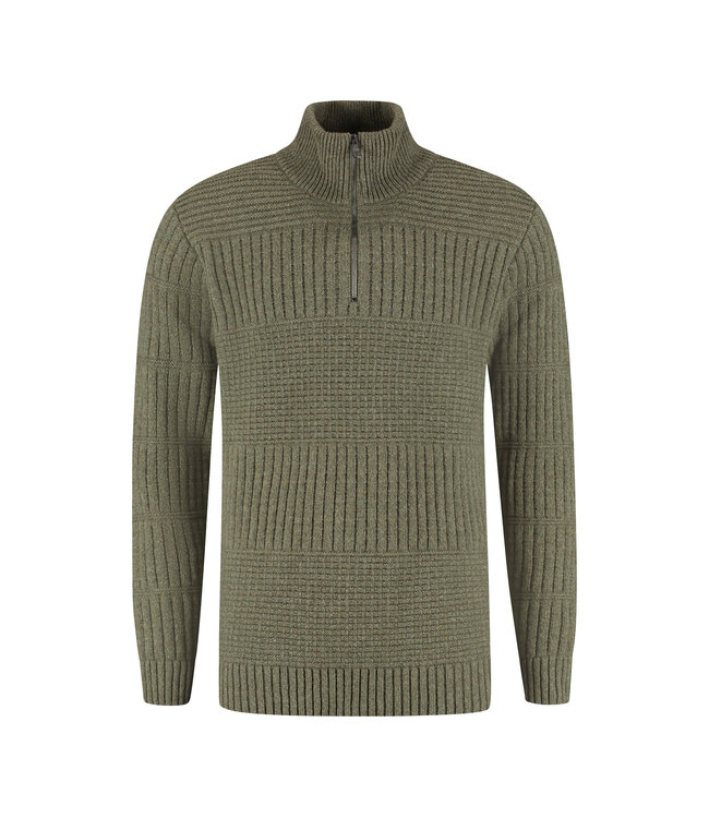 Harlingen Half Zip Sweater - Kaki
