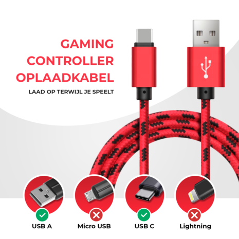 ProFPS High Speed Controller Oplaadkabel PS5/Xbox Series/Nintendo - Consoleskins