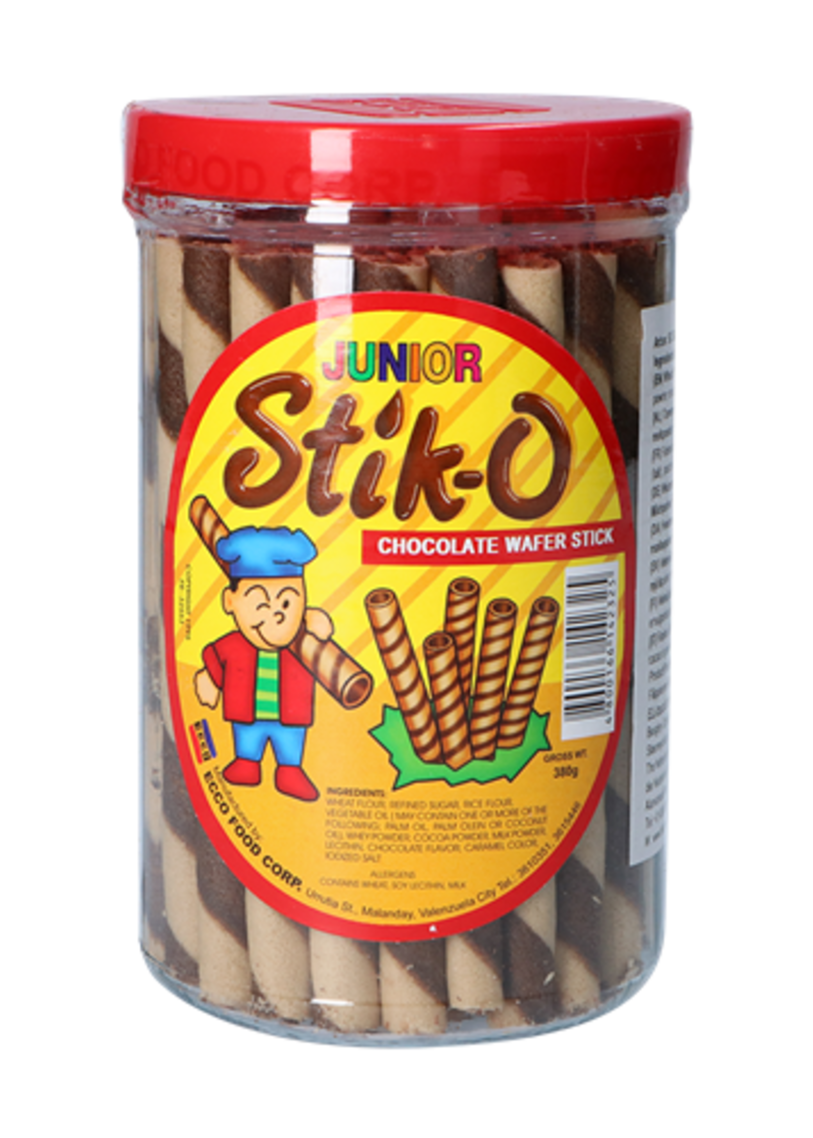 Ecco Ecco Food Stik-O Chocolade Wafel rollen 380 gr