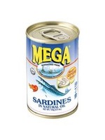 Mega Mega Sardines in Natural oil 155g