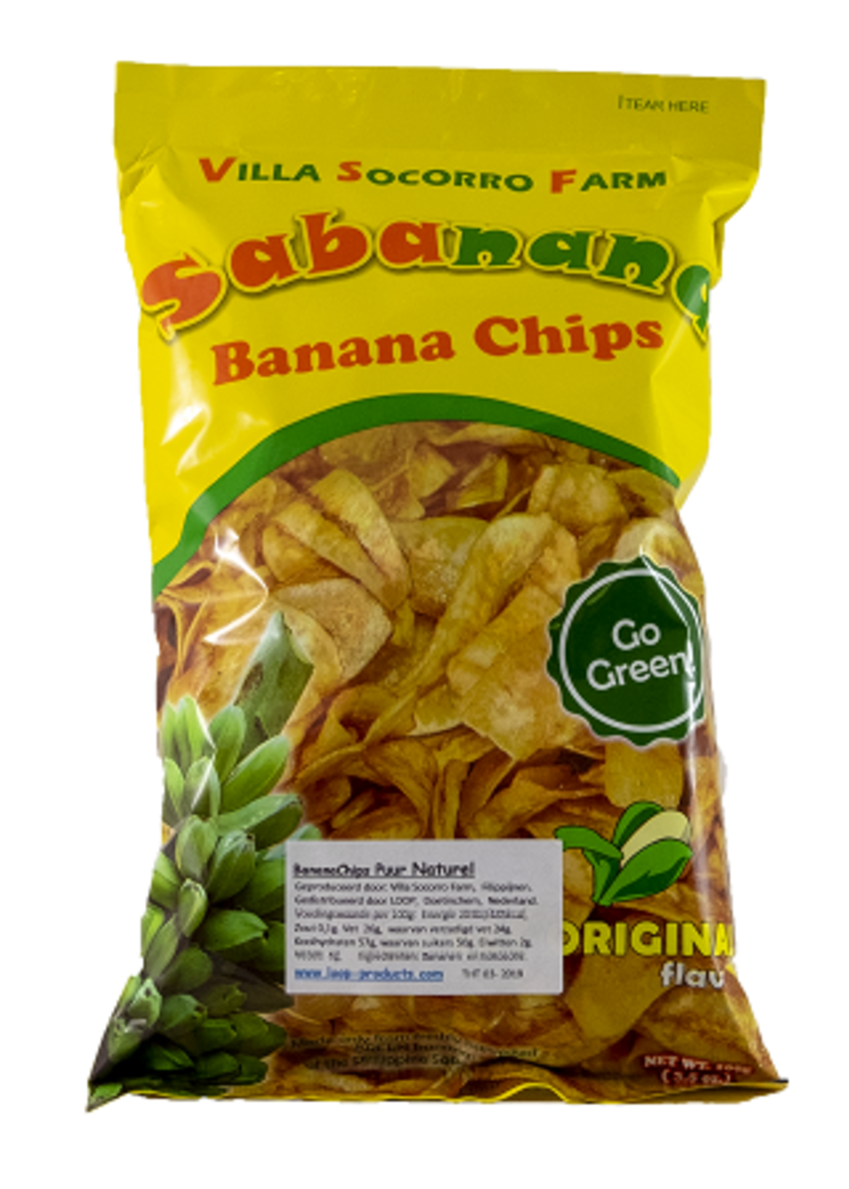 Villa Socorro Farm Villa Socorro Farm Bananen chips Lite 100 gr