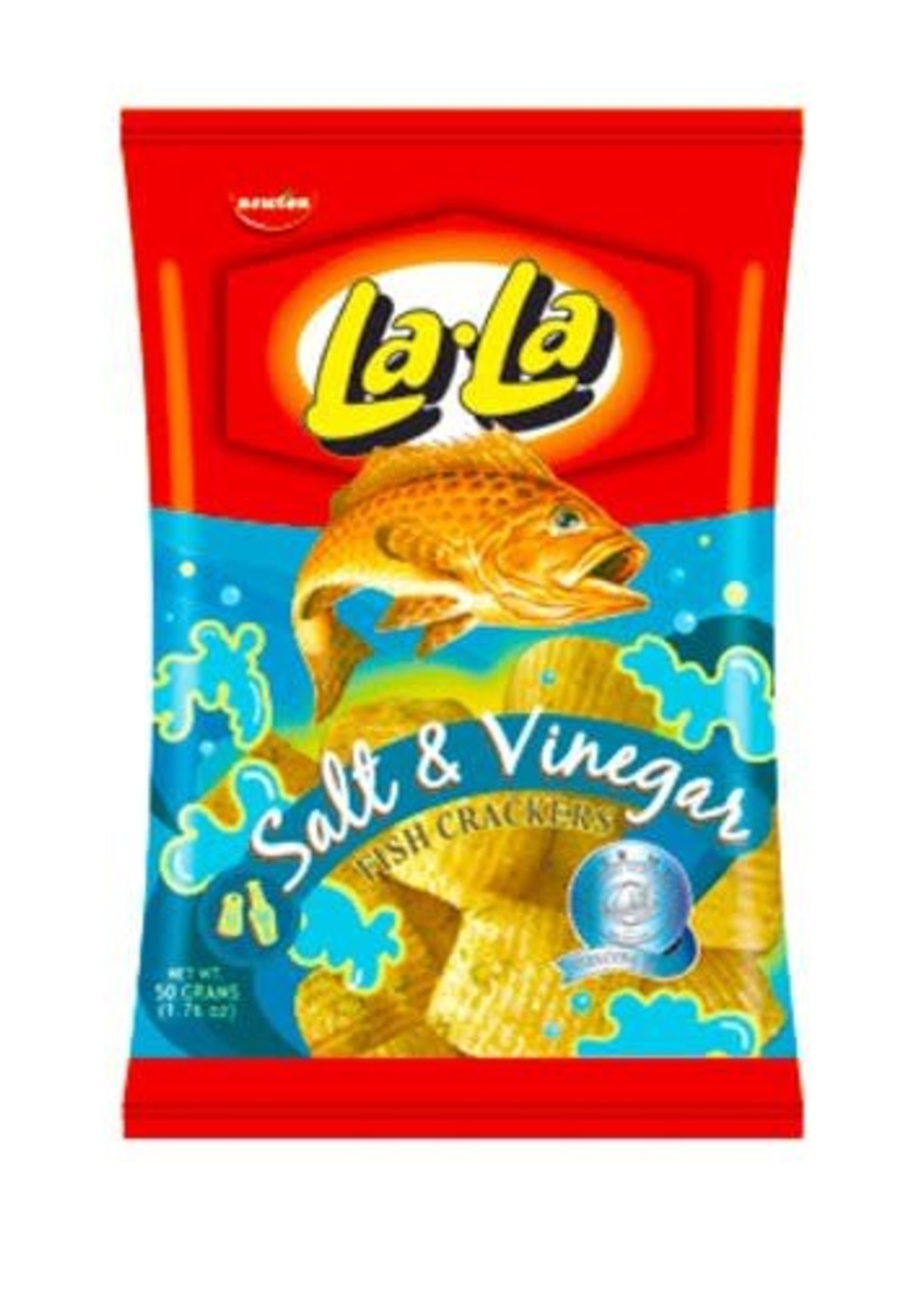 Newton Food Products La-La Fish Crackers - Salt & Vinegar 100g