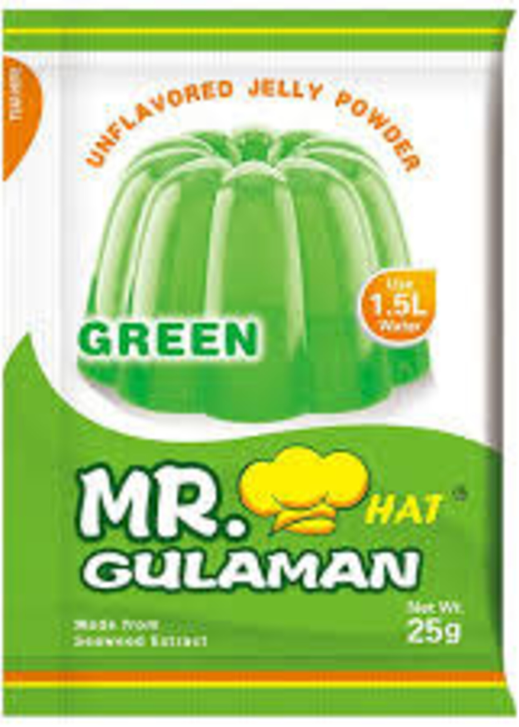 Mr Gulaman Mr  Hat Gulaman - Jelly Powder Green 25g