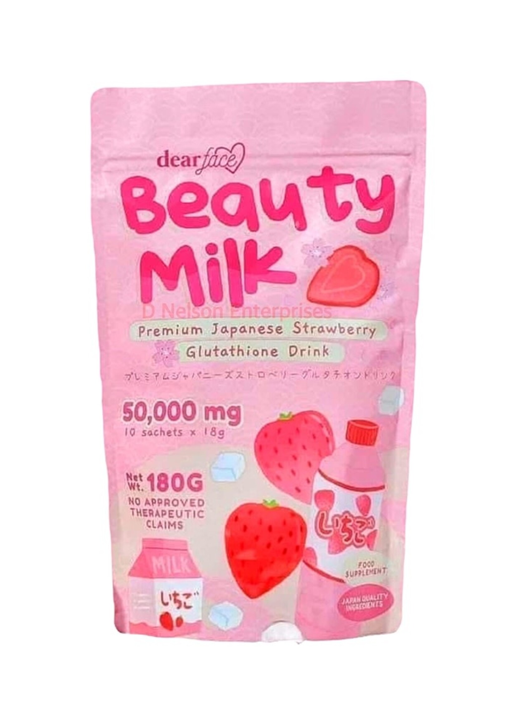 Dear Face Beauty Milk Premium Japanese Strawberry Glutathione Drink