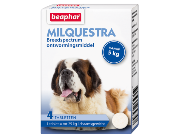 Beaphar Milquestra ontwormingsmiddel, vanaf 5kg, 4 tabletten