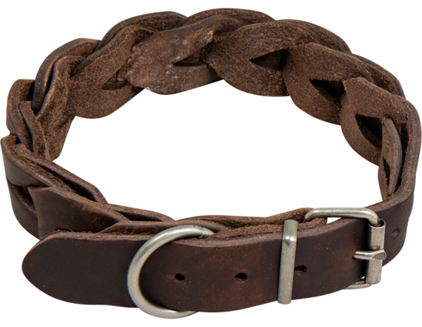 Animal Boulevard Hondenhalsband countryleer gevlochten 25mm breed, 58-64cm lang