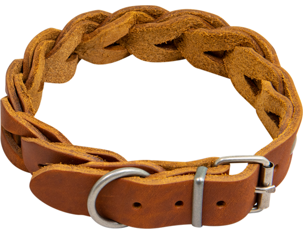 Animal Boulevard Hondenhalsband countryleer gevlochten 25mm breed, 58-64cm lang