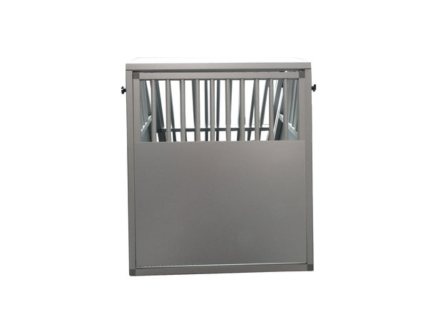 Maatwerk Aluminium Autobench Schuine 1-vaks met mat en spijlen in de achterwand