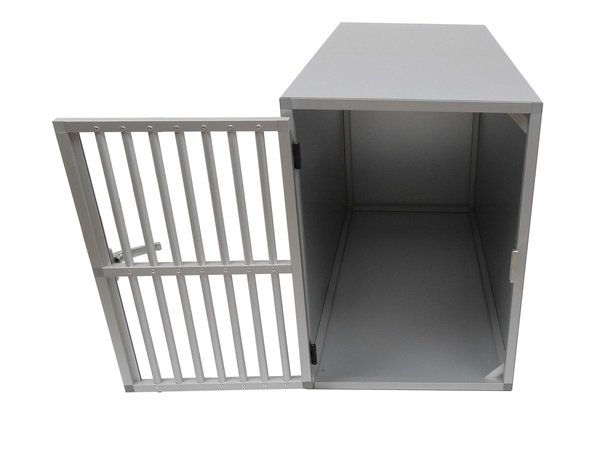 Maatwerk Aluminium Autobench Recht 1-vaks met mat en spijlen in de achterwand