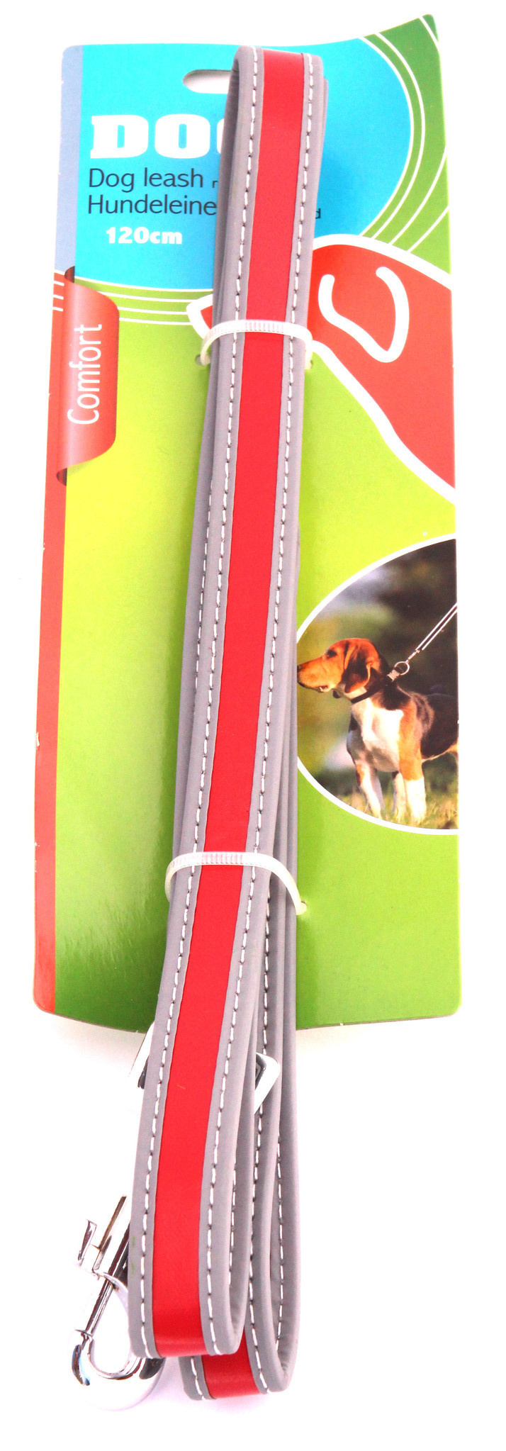 Hondenriem reflecterend 3 meter nylon/RVS oranje