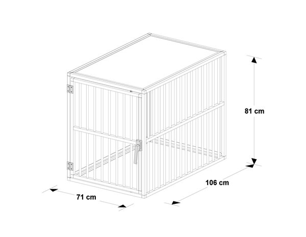 Hundos Hondenbench model DK maat L deur links draaiend