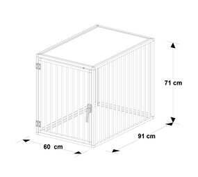 Hundos Hondenbench model DK maat M Deur linksdraaiend