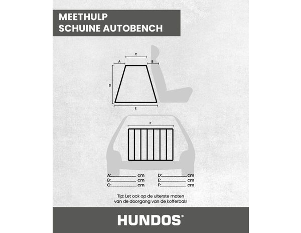 Maatwerk Aluminium Autobench Schuine 1-vaks met mat en spijlen in de achterwand